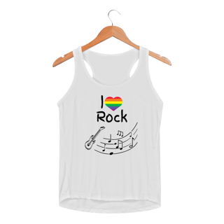 Nome do produto Regata Fem Sportv Dry UV I Love Rock