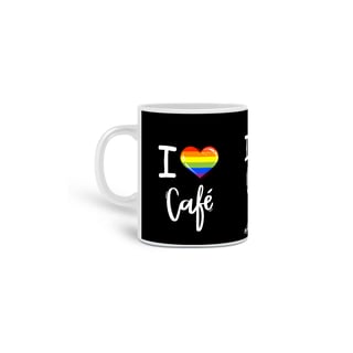 Caneca I Love Café (Fundo preto)