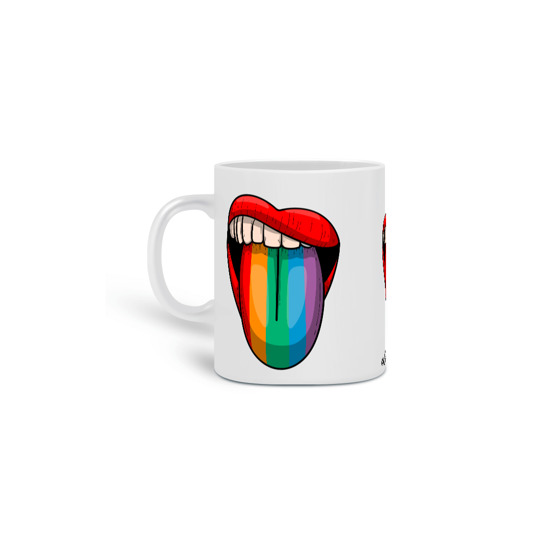 Nome do produto: Caneca Língua colorida