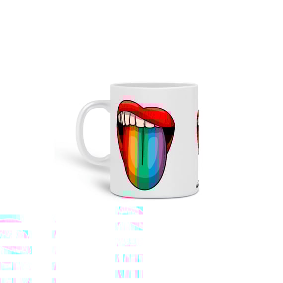 Caneca Língua colorida