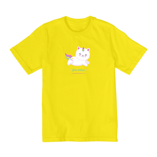 Nome do produto Camiseta Infantil Gato Unicórnio Raro - 8 a 14 anos