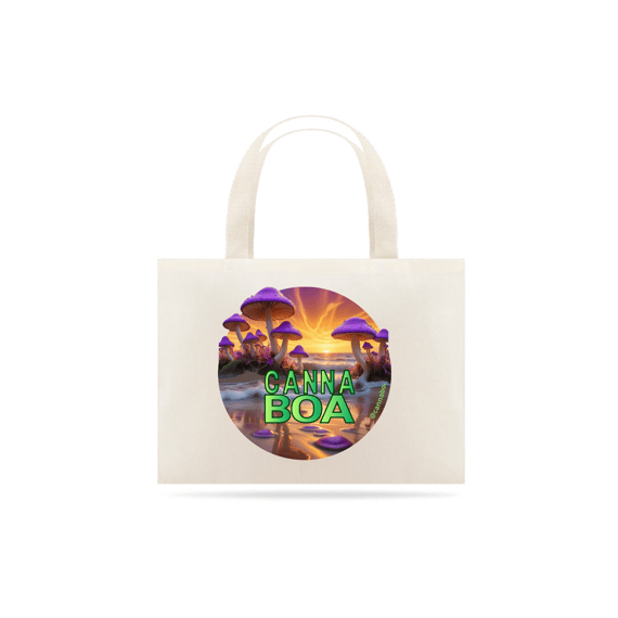 Ecobag por do sol cogumelos