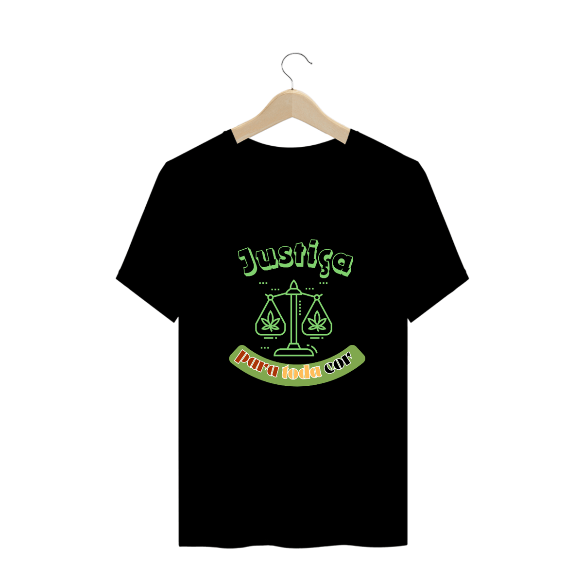 Nome do produto: Camiseta plus size escura - justiça