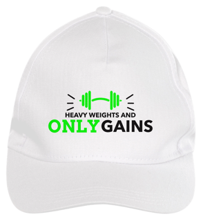 BONÉ DE BRIM BRANCO = HEAVY WEIGHTS AND ONLY GAINS - 48 PRO ORIGINAL LIFESTYLE