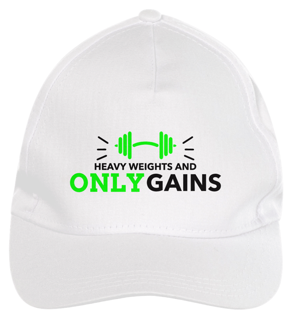 BONÉ DE BRIM BRANCO = HEAVY WEIGHTS AND ONLY GAINS - 48 PRO ORIGINAL LIFESTYLE
