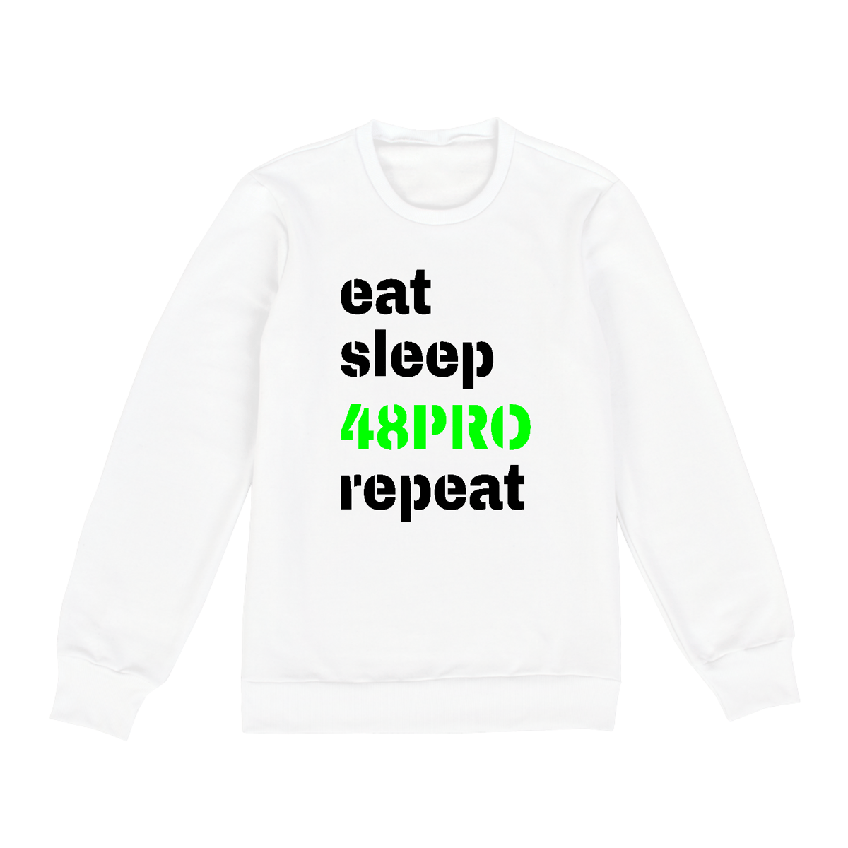 Nome do produto: MOLETOM BÁSICO FLANELADO - EAT, SLEEP, 48PRO, REPEAT - 48 PRO ORIGINAL LIFESTYLE