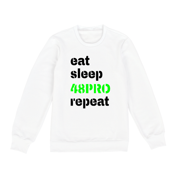 MOLETOM BÁSICO FLANELADO - EAT, SLEEP, 48PRO, REPEAT - 48 PRO ORIGINAL LIFESTYLE
