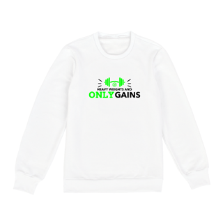 MOLETOM BÁSICO FLANELADO - HEAVY WEIGHTS AND ONLY GAINS - 48 PRO ORIGINAL LIFESTYLE