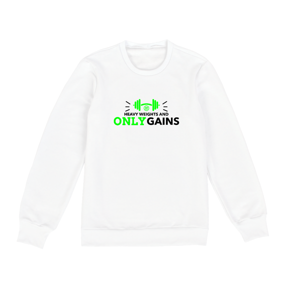 MOLETOM BÁSICO FLANELADO - HEAVY WEIGHTS AND ONLY GAINS - 48 PRO ORIGINAL LIFESTYLE