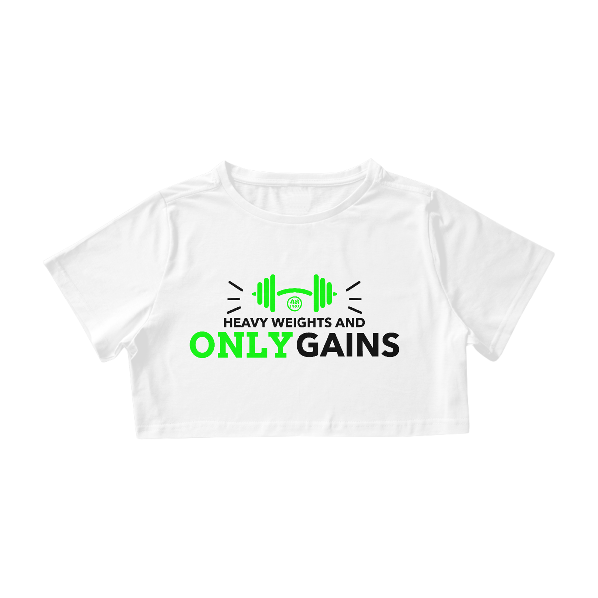 Nome do produto: T-SHIRT CROPPED - HEAVY WEIGHTS AND ONLY GAINS - 48 PRO ORIGINAL LIFESTYLE