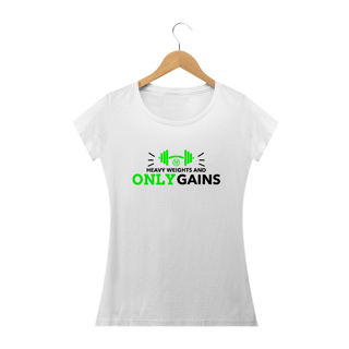 T-SHIRT BABY LONG QUALITY FEMININA - HEAVY WEIGHTS AND ONLY GAINS - 48 PRO ORIGINAL LIFESTYLE
