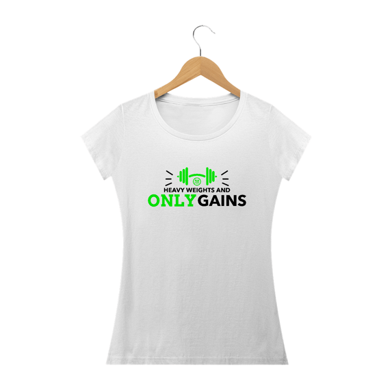 T-SHIRT BABY LONG QUALITY FEMININA - HEAVY WEIGHTS AND ONLY GAINS - 48 PRO ORIGINAL LIFESTYLE