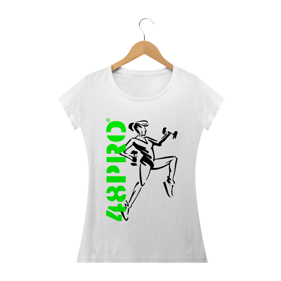T-SHIRT BABY LONG QUALITY FEMININA - FITNESS GIRL - 48 PRO ORIGINAL LIFESTYLE