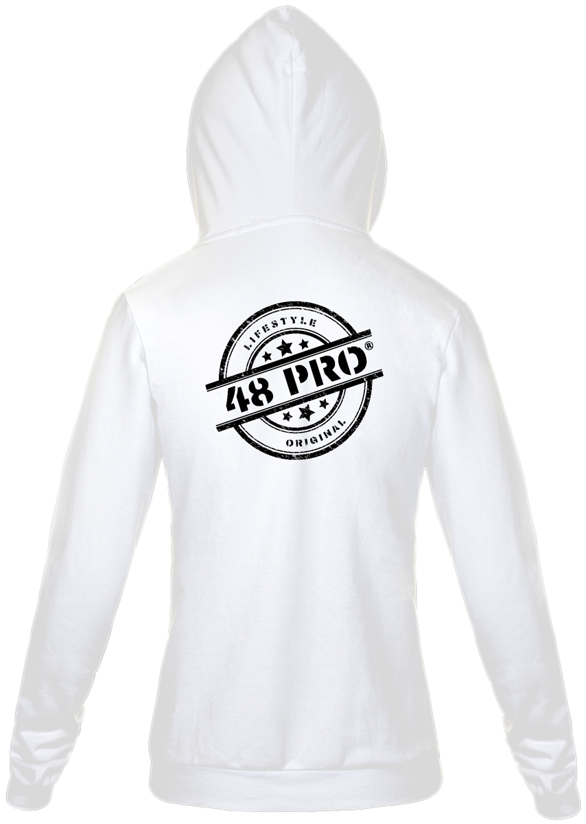 Nome do produto: MOLETOM CAMGURU FLANELADO COM ZIPER E CAPUZ (ESTAMPA NAS COSTAS) - 48 PRO ORIGINAL LIFESTYLE