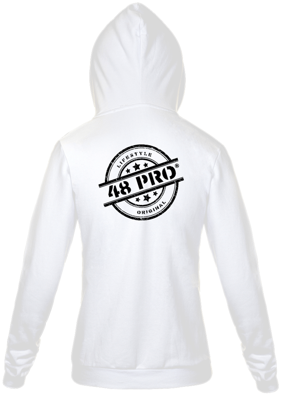 MOLETOM CAMGURU FLANELADO COM ZIPER E CAPUZ (ESTAMPA NAS COSTAS) - 48 PRO ORIGINAL LIFESTYLE