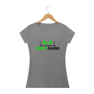 Nome do produto T-SHIRT BABY LONG QUALITY FEMININA - HEAVY WEIGHTS AND ONLY GAINS - 48 PRO ORIGINAL LIFESTYLE