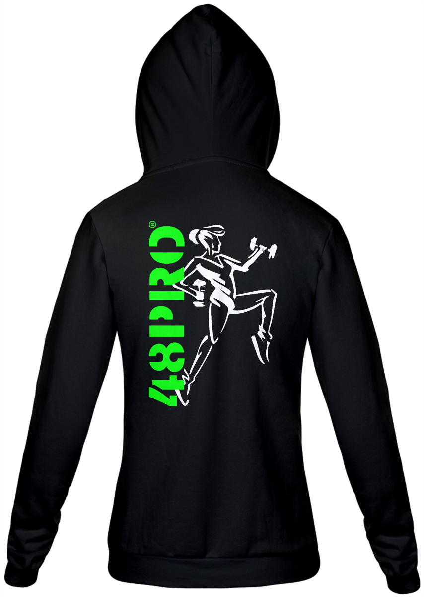 Nome do produto: MOLETOM CANGURU COM ZIPER E CAPUZ PRETO - 48 PRO ORIGINAL LIFESTYLE