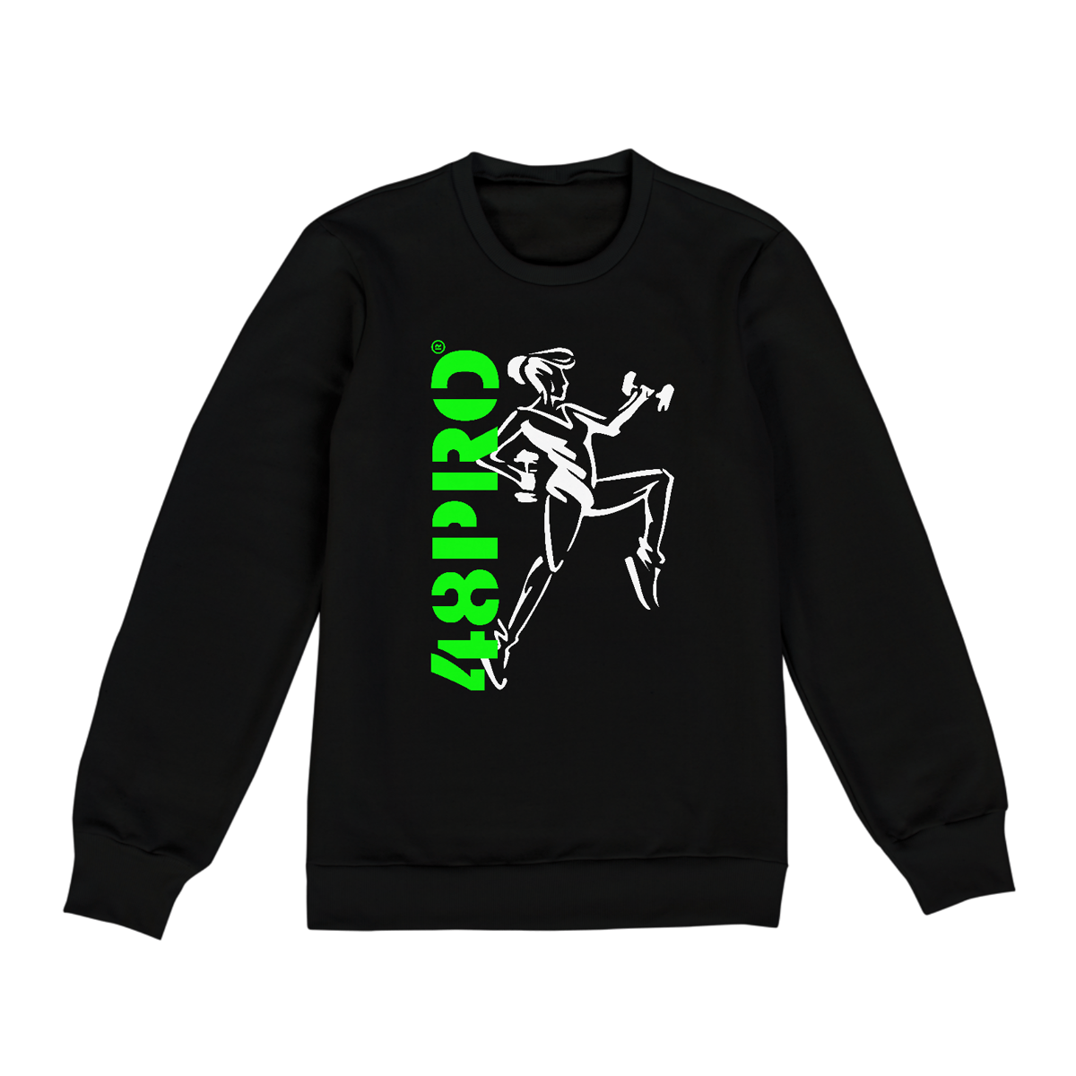 Nome do produto: MOLETOM BÁSICO FLANELADO PRETO - FITNESS GIRL - 48 PRO ORIGINAL LIFESTYLE