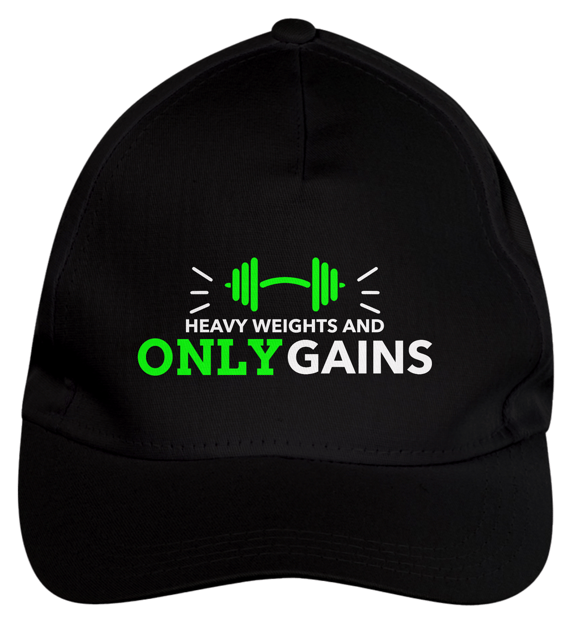 BONÉ DE BRIM PRETO - HEAVY WEIGHTS AND ONLY GAINS -  48 PRO ORIGINAL LIFESTYLE
