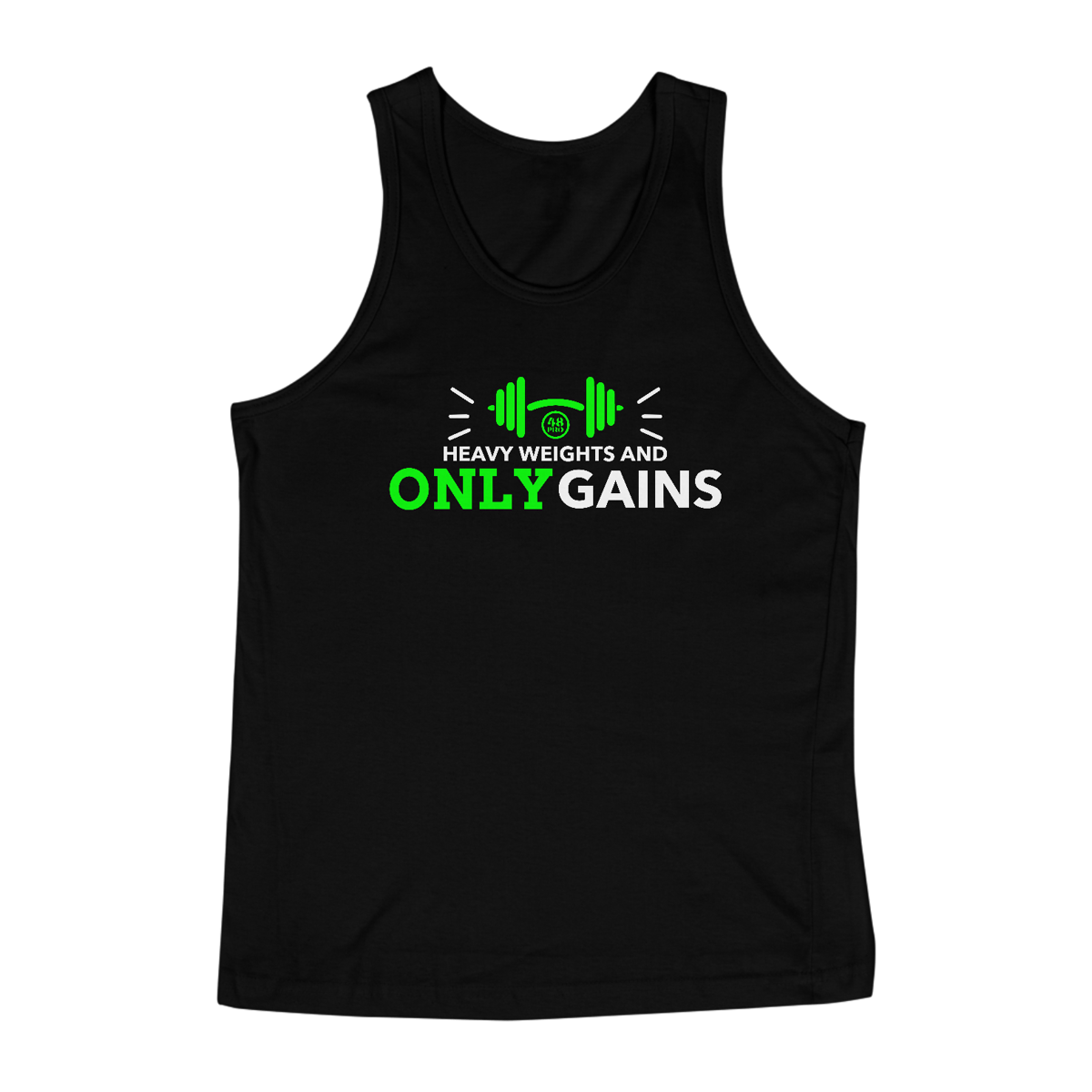 Nome do produto: CAMISETA REGATA CLASSIC - HEAVY WEIGHTS AND ONLY GAINS - 48 PRO ORIGINAL LIFESTYLE