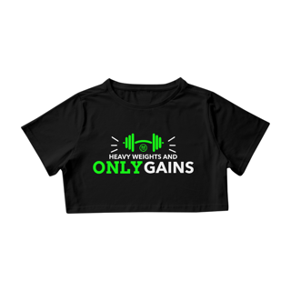 T-SHIRT CROPPED - HEAVY WEIGHTS AND ONLY GAINS - 48 PRO ORIGINAL LIFESTYLE