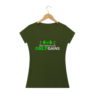 Nome do produto T-SHIRT BABY LONG QUALITY FEMININA - HEAVY WEIGHTS AND ONLY GAINS - 48 PRO ORIGINAL LIFESTYLE