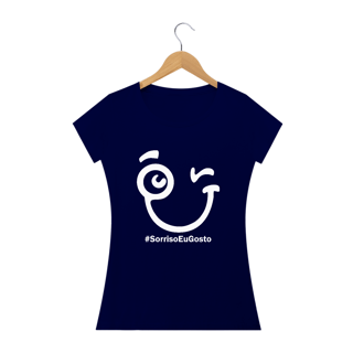 Nome do produto Camiseta Babylook Sorriso Maroto Hashtag (Estampa Branca)