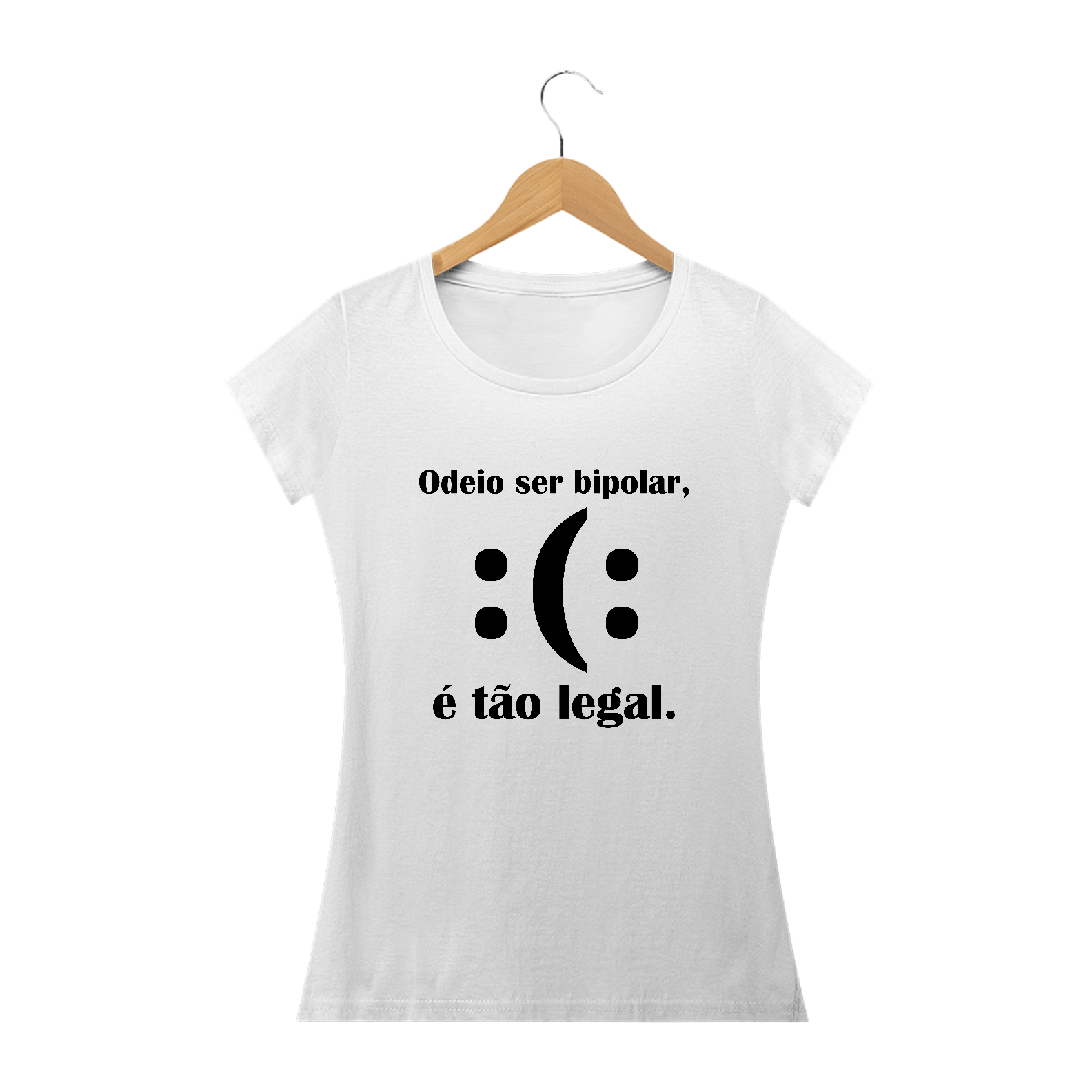 Camiseta Babylook - Bipolar (Estampa Preta)