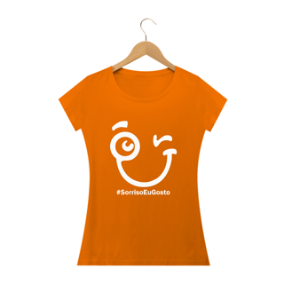 Nome do produto Camiseta Babylook Sorriso Maroto Hashtag (Estampa Branca)