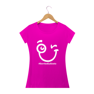 Nome do produto Camiseta Babylook Sorriso Maroto Hashtag (Estampa Branca)