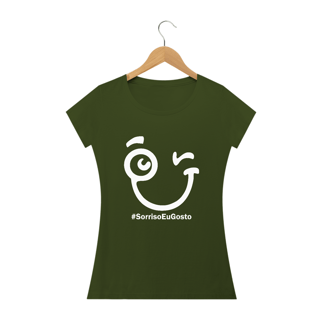 Nome do produto Camiseta Babylook Sorriso Maroto Hashtag (Estampa Branca)