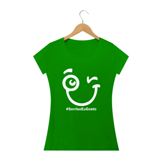 Nome do produto Camiseta Babylook Sorriso Maroto Hashtag (Estampa Branca)