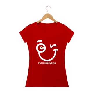 Nome do produto Camiseta Babylook Sorriso Maroto Hashtag (Estampa Branca)