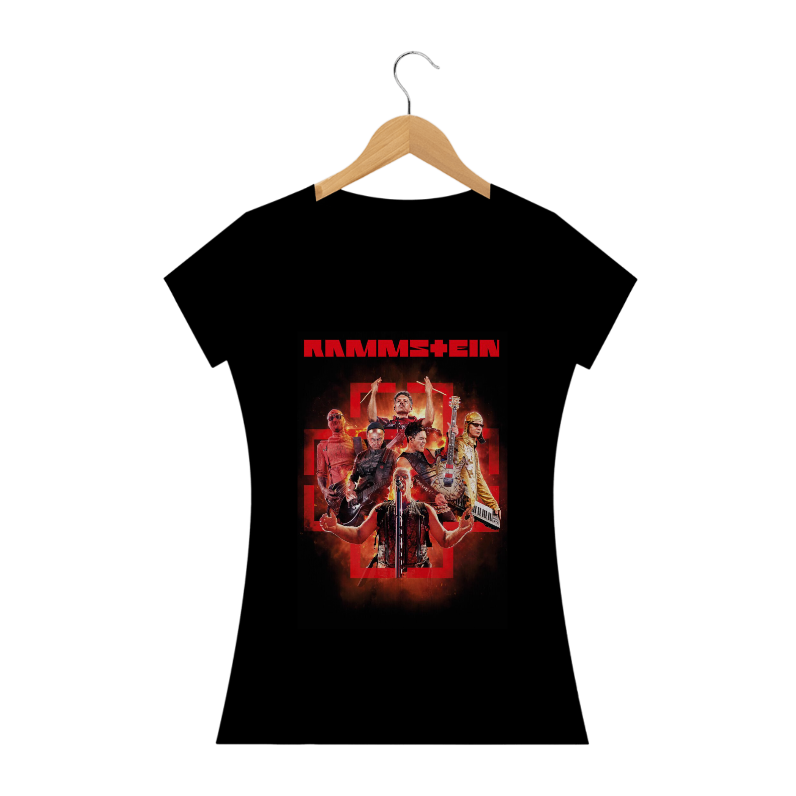 Camisa - Baby Look Long - Rammstein - Fire