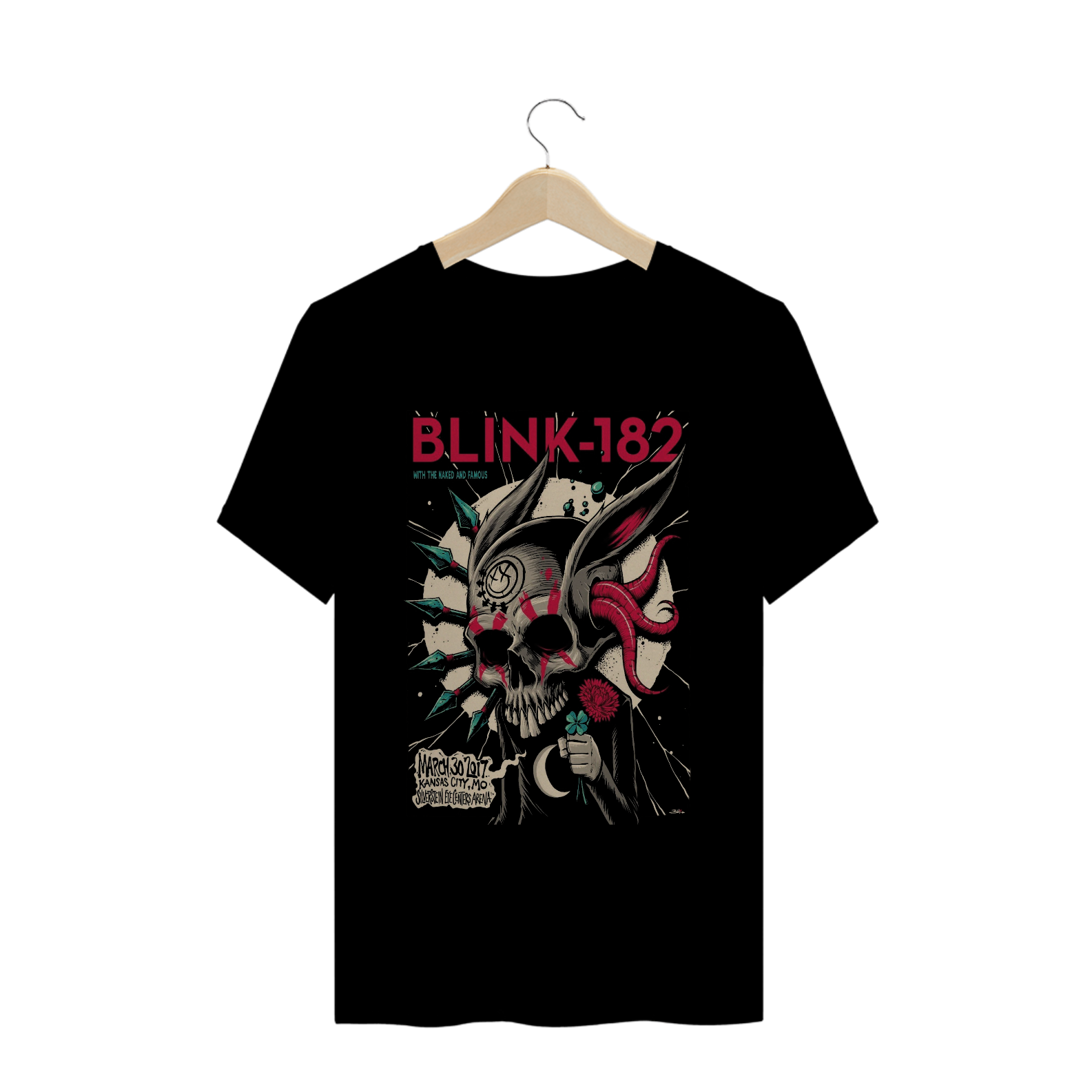 Camisa Blink-182 - Kansas 2017 - Coelho Caveira