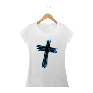 Nome do produto Baby long Gospel - cruz brilho azul