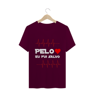 Nome do produto T-shirt gospel - Pelo amor, eu fui salvo