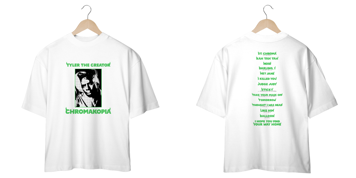Nome do produto: Camiseta Oversized Tyler, the Creator Chroma 2 Mind The Gap Co. Mind The Gap Co.