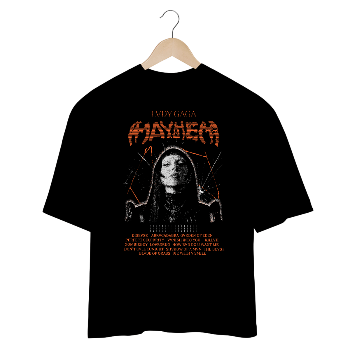Nome do produto: Camiseta Oversized Lady Gaga Mayhem Mind The Gap Co.