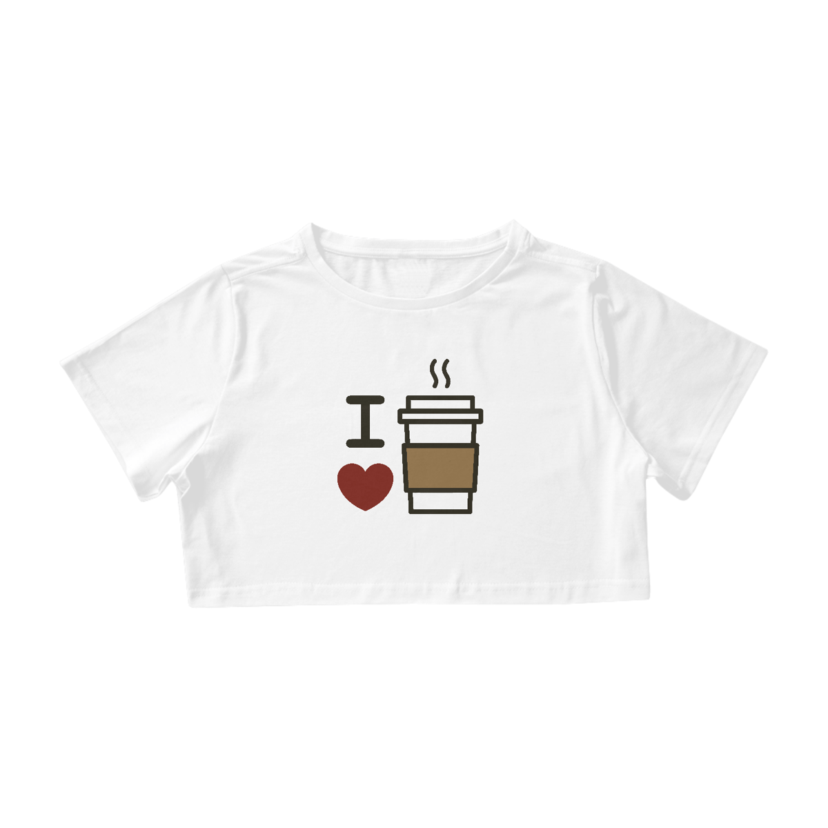 Nome do produto: Cropped Café - I Love Coffe