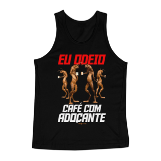 Nome do produto Camiseta Regata Café - Eu odeio café com adoçante