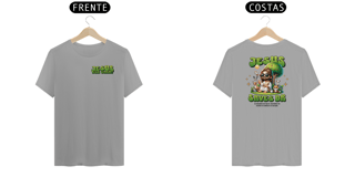 Nome do produto Camiseta Retro Faith – Jesus Salva / Ele Virá! - 100% algodão (Estampa - Frente e Verso) Unissex