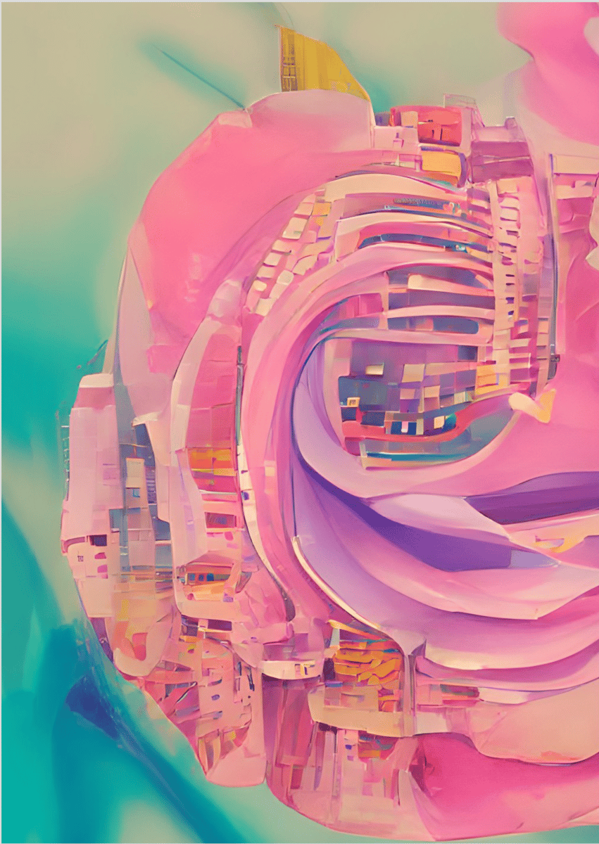 Nome do produto: Poster Rosa Futurista