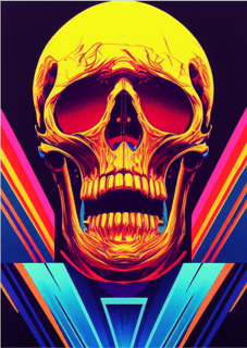 Nome do produto Poster Caveira Rock Vintage