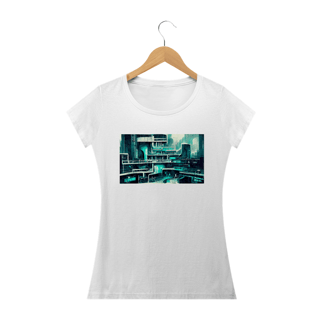 Nome do produto Camiseta Baby Long Cidade Futurista