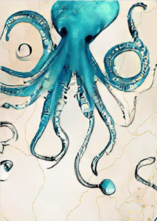 Nome do produto Poster Polvo Azul