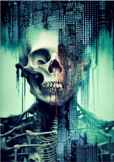 Nome do produto Poster Caveira Tech