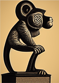 Nome do produto Poster Macaco tribal 5