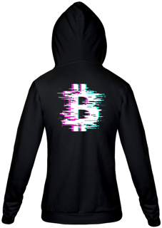 Nome do produto Moletom Ziper Bitcoin Glitch (W) BTC015-MZ