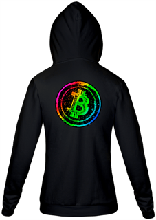 Nome do produto Moletom Ziper Bitcoin Rainbow BTC043-MZ